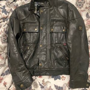 Rare Belstaff Cougar Leather Jacket. Medium. Antique Black